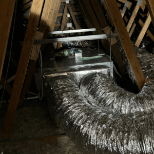 New ducting as part of a ducted reverse cycle system installation in Launceston